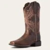 Ariat Women's West Bound Sassy Brown Square Toe Boots -Western Edge 10038332 3 4 front warm