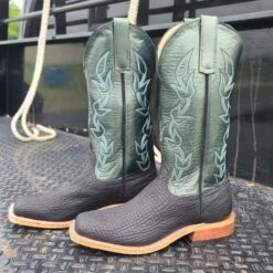 Anderson Bean Black/Green Oiled Shark Boots -Western Edge 20220523 143552