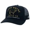 Hooey High Profile Black Cap- John Wayne Cattle Co. Logo -Western Edge 2266T bk front 800x 506aec47 f151 4ac2 8cfc bb2db9c9f61b