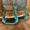 Nettles Stirrups 3" Distressed Turquoise W/Leveler -Western Edge 3 GBRDR L