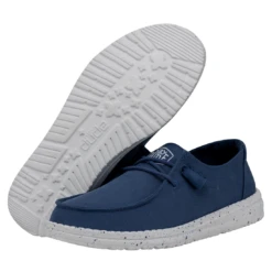 Heydude Hey Dude Wendy Slub Canvas True Blue -Western Edge 40063 428 WENDYSLUBCANVAS TRUEBLUE PAIRBOTTOM