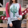 Southern Grace Grey Oh Christmas Tree Tee -Western Edge 4814.1 1