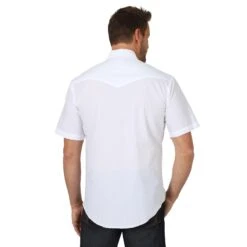 Wrangler White Short Sleeve Pearl Snap -Western Edge 71106WH BB01 SWFF PRD