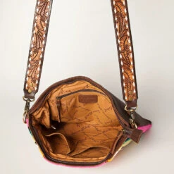 American Darling Pink Serape Saddle Blanket/Concho Crossbody -Western Edge ADBGA271C F