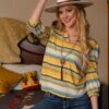 Cruel Denim Women's Yellow Blanket Striped Shirt -Western Edge CTW7424001