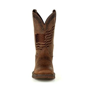 Durango Brown Distressed Flag Embroidery Square Toe Boots 5 Durango Brown Distressed Flag Embroidery Square Toe Boots - Image 3