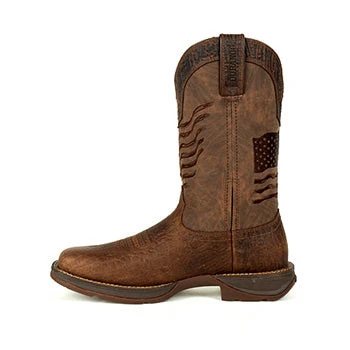 Durango Brown Distressed Flag Embroidery Square Toe Boots 4 Durango Brown Distressed Flag Embroidery Square Toe Boots - Image 2