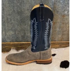 Anderson Bean Grey Waxy Kudu Royal Blue Boots -Western Edge IMG 5076