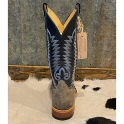 Anderson Bean Grey Waxy Kudu Royal Blue Boots -Western Edge IMG 5077