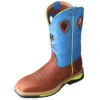 Twisted X Brown/Blue Steel Toe Work Boot 2 Twisted X Brown/Blue Steel Toe Work Boot -Western Edge MLCS012.01