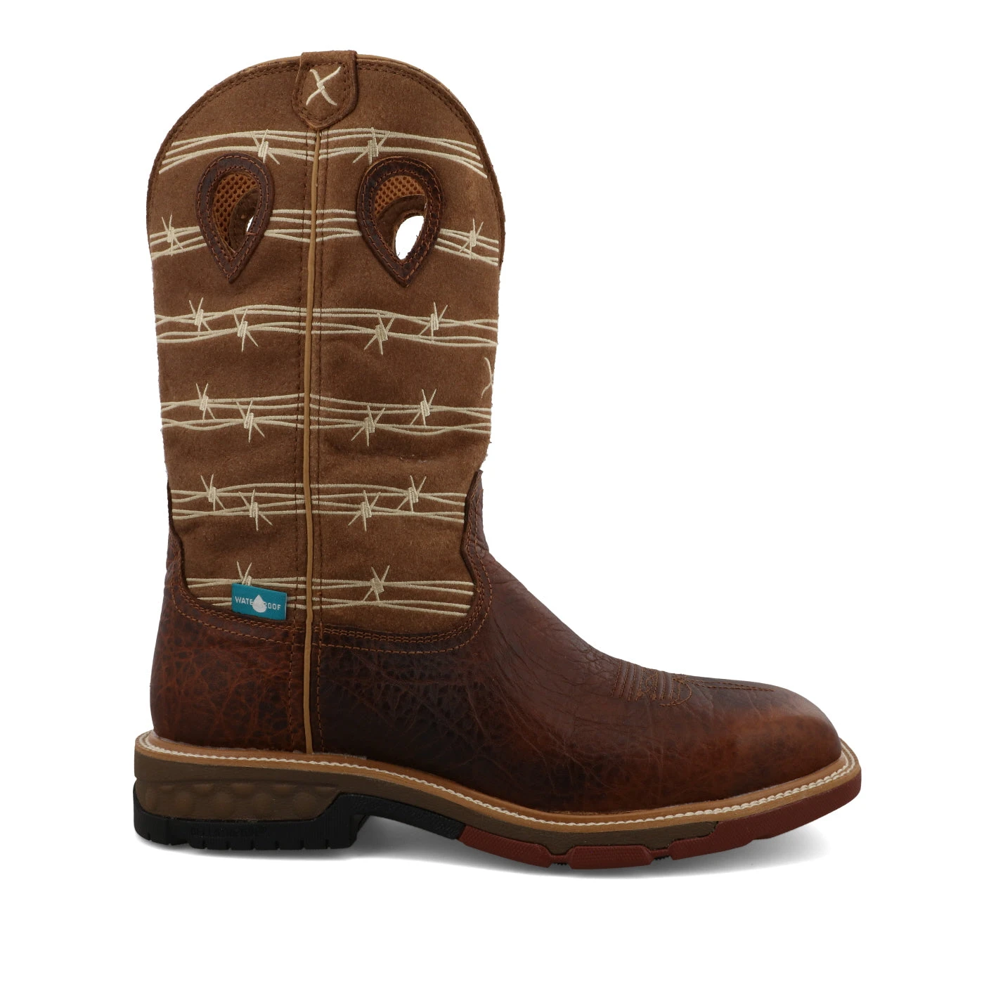 Twisted X Rustic Brown/Lion Tan Alloy Square Toe 6 Twisted X Rustic Brown/Lion Tan Alloy Square Toe - Image 4