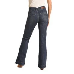 Rock & Roll Cowgirl High Rise Dark Trouser Jeans -Western Edge Screenshot2023 05 25114951