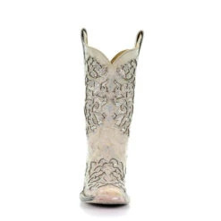 Corral Boots Corral White Glitter Inlay Boots -Western Edge a3397 3