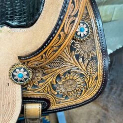 HR Saddlery 14 Inch Sunflower Barrel Saddle -Western Edge bwtooling