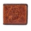 Floral Hand Tooled Leather/Lace Bi-fold Wallet -Western Edge prod 4798257114