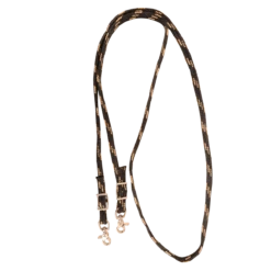 Classic Equine Black And Tan Hand Braided Roping Rein